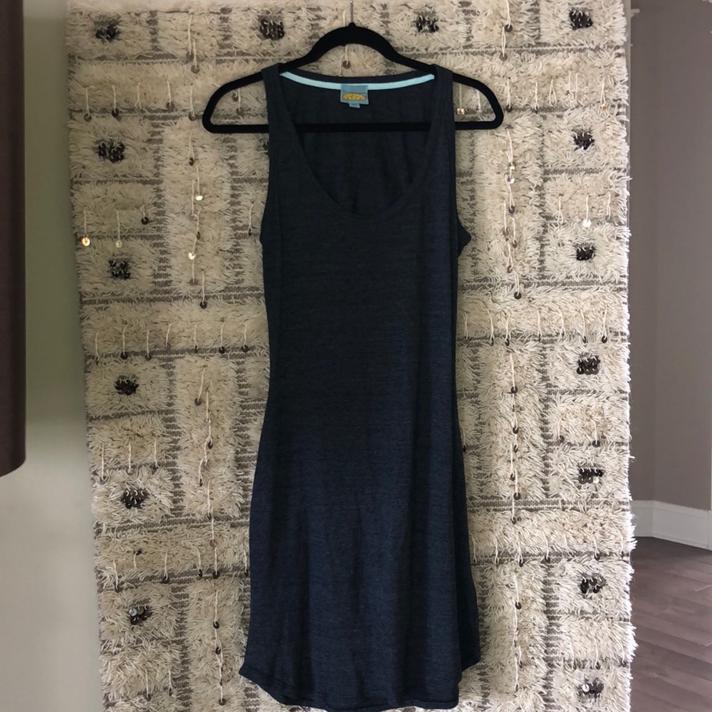 C&C California Tank Dress, Sz M, Heathered Blue